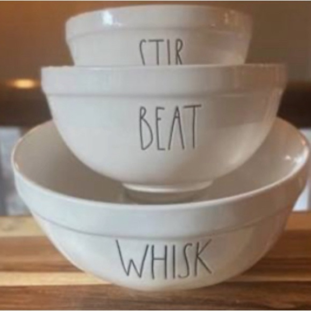 Rae Dunn White Mixing Bowls Set